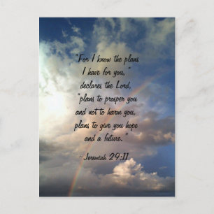 Jeremiah 29:11 Regnbågsvykort Vykort