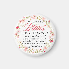 Jeremiah 29:11 Rosa Flowers Wandebible Verse Magnet