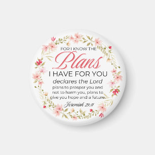 Jeremiah 29:11 Rosa Flowers Wandebible Verse Magnet