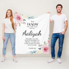 Jeremiah 29:11 Rosa ros Personalize Fleecefilt