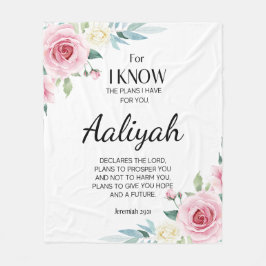 Jeremiah 29:11 Rosa ros Personalize Fleecefilt