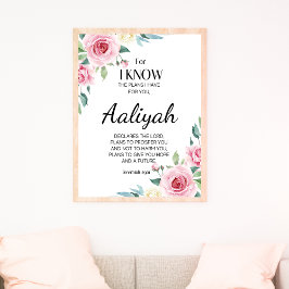 Jeremiah 29:11 Rosa ros Personalize Poster