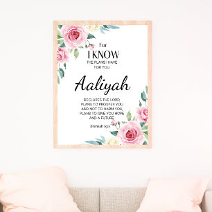 Jeremiah 29:11 Rosa ros Personalize Poster