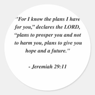 JEREMIAH 29:11 RUNT KLISTERMÄRKE