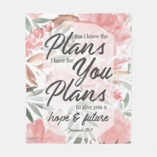 Jeremiah 29:11 Skript: GraphicLoveShop Fleecefilt