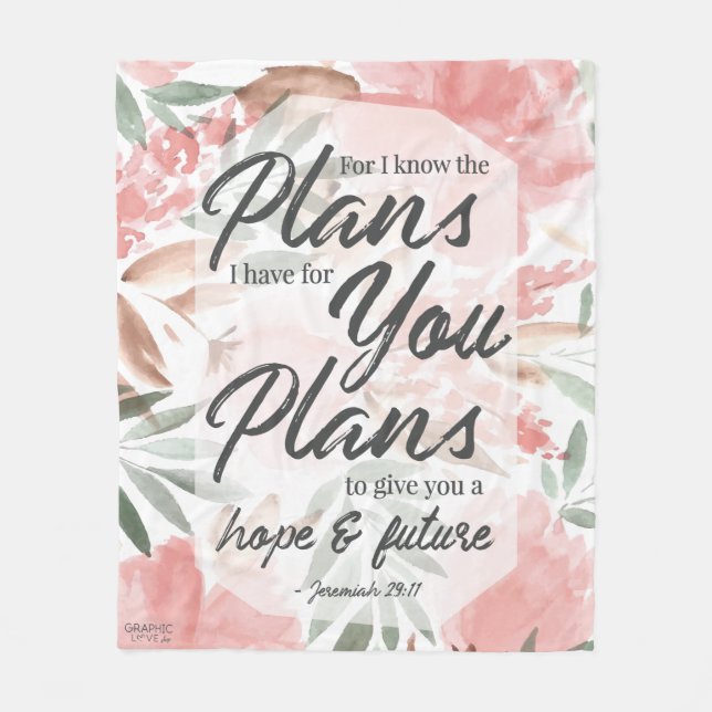 Jeremiah 29:11 Skript: GraphicLoveShop Fleecefilt (Framsidan)