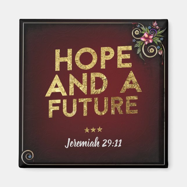Jeremiah 29:11 Square Magnet (Framsidan)