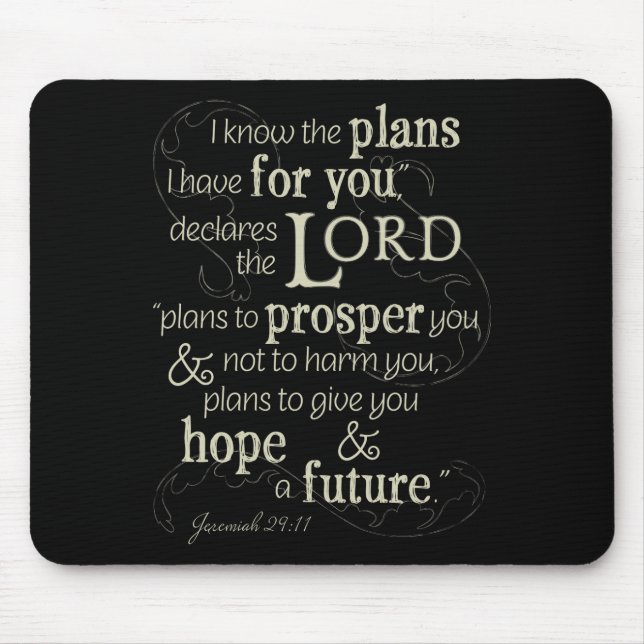 Jeremiah 29:11 Uppmuntra bibel Verse Musmatta (Framsidan)