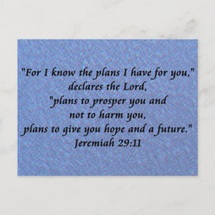 jeremiah 29-11 vykort