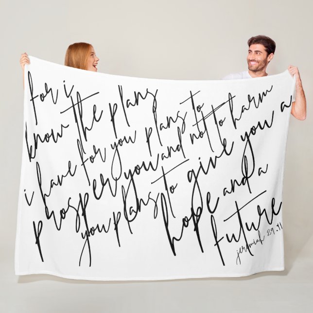 Jeremiah 29:11filt fleecefilt (På plats)