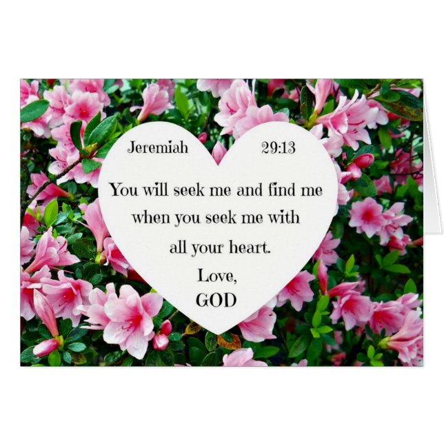 Jeremiah 29:13 hälsningskort (Framsidan Horizontal)