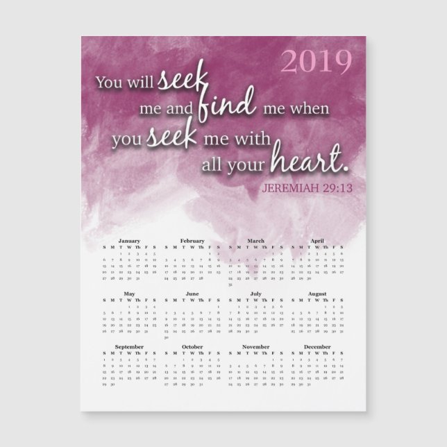 Jeremiah 29:13 Magnetisk kalender (Framsida)