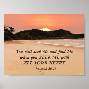 Jeremiah 29:13 Se mig med all din hjärtbibel Poster