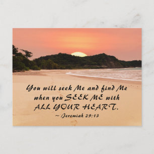 Jeremiah 29:13 Se mig med all din hjärtbibel Vykort