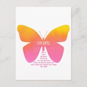 Jeremiah 29 Hope Butterfly Vykort