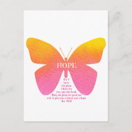Jeremiah 29 Hope Butterfly Vykort