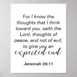 Jeremiah 29 Tankar av den kristna fredsofferten Poster