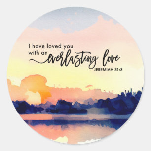 Jeremiah 31:3 Jag har älskat dig Bible Verse Runt Klistermärke