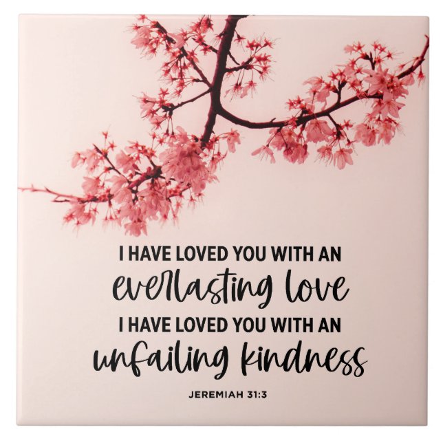 Jeremiah 31:3 Jag har älskat er bibelverse Kakelplatta (Framsidan)