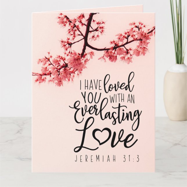Jeremiah 31:3 Jag har älskat er bibelverse Kort (Framsida)