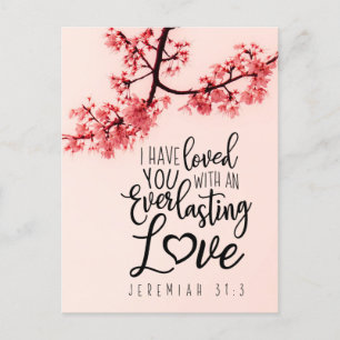 Jeremiah 31:3 Jag har älskat er bibelverse Vykort