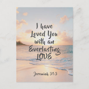 Jeremiah 31:3 Jag har älskat er Bible Ocean Sunset Vykort