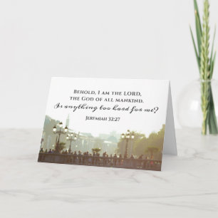 Jeremiah 32:27 Är något för svårt för mig? Kort