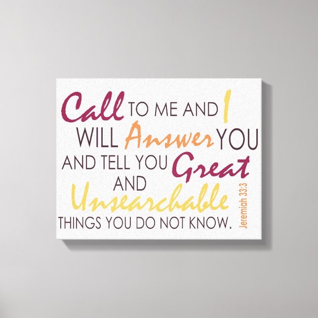 Jeremiah 33:3 canvastryck (Framsida)