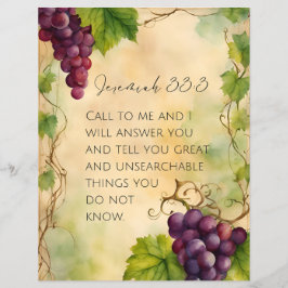 Jeremiah 33:3 Christian Bible Verse Reklamblad