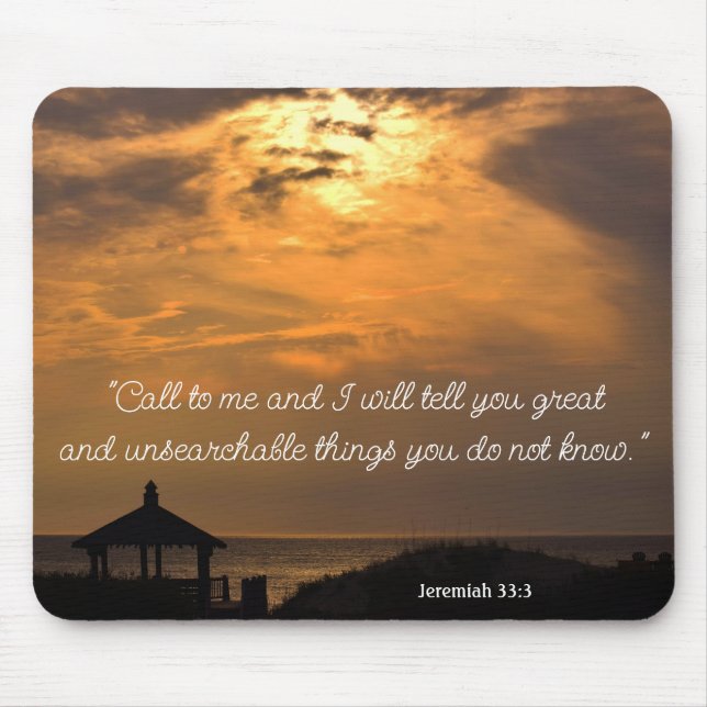 Jeremiah 33:3 Mousepad Musmatta (Framsidan)