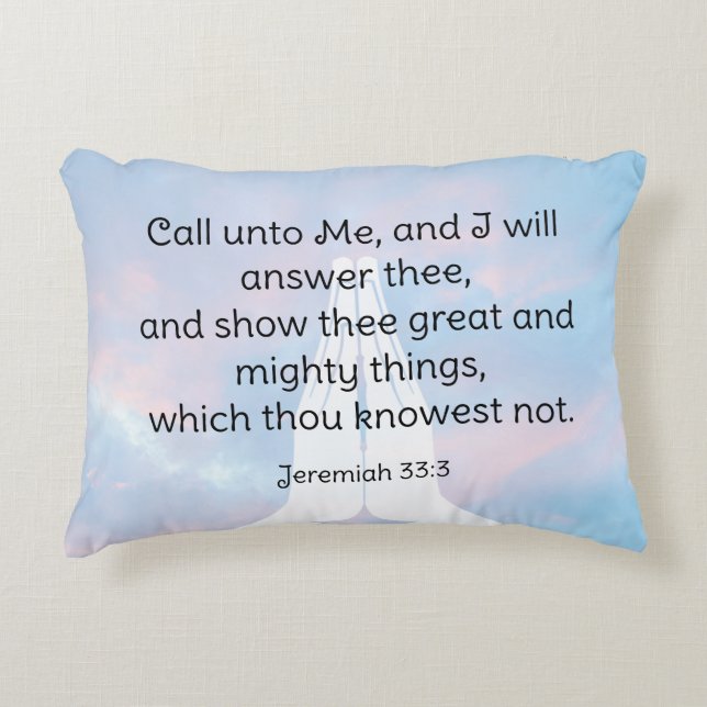 Jeremiah 33:3 prydnadskudde (Framsidan)