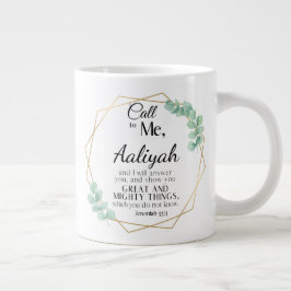 Jeremiah 33:3 Ring mig Eucalyptus Personalize Jumbo Mugg