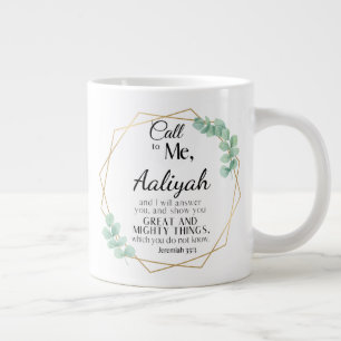 Jeremiah 33:3 Ring mig Eucalyptus Personalize Jumbo Mugg