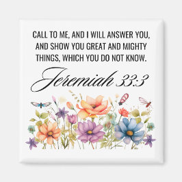 Jeremiah 33:3 Ring till mig Wildblomskript Magnet