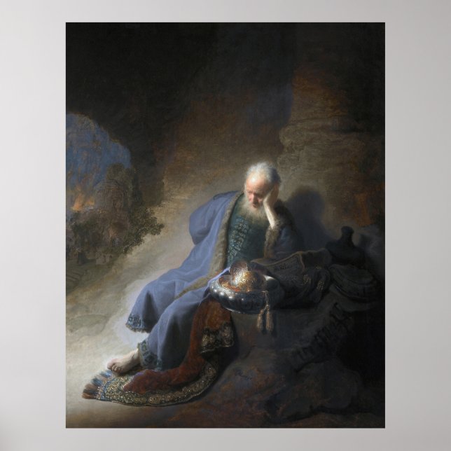 Jeremiah Destruction Jerusalem Bible Rembrandt Poster (Framsidan)