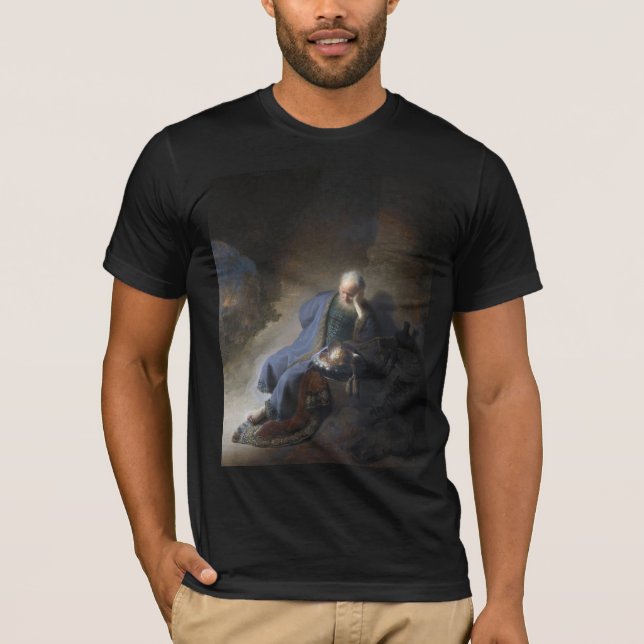 Jeremiah Destruction Jerusalem Bible Rembrandt T Shirt (Framsida)