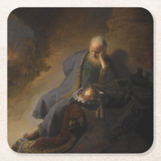Jeremiah Lamating the Destruction of Jerusalem Underlägg Papper Kvadrat