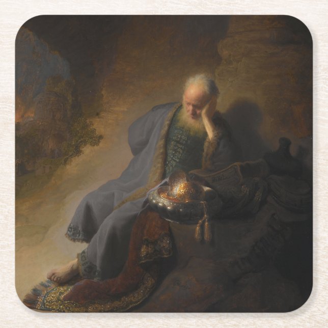 Jeremiah Lamating the Destruction of Jerusalem Underlägg Papper Kvadrat (Framsidan)