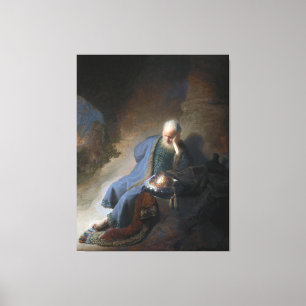 Jeremiah Lamentiing om Jerusalems fall, Rembrandt Canvastryck