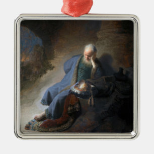 Jeremiah Lamentiing om Jerusalems fall, Rembrandt Julgransprydnad Metall