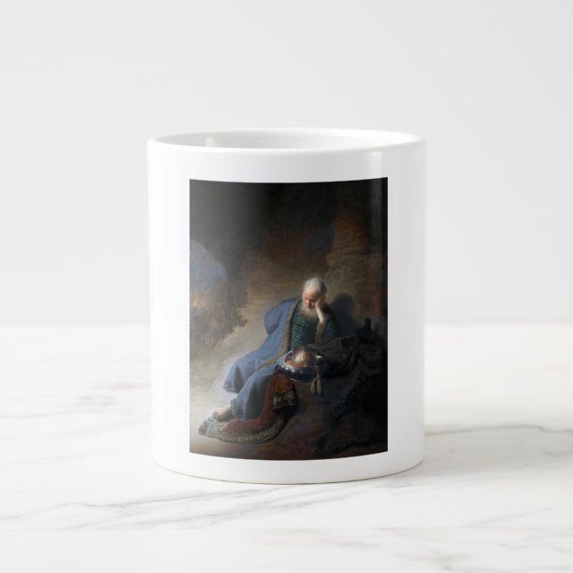 Jeremiah Lamentiing om Jerusalems fall, Rembrandt Jumbo Mugg (Framsidan)