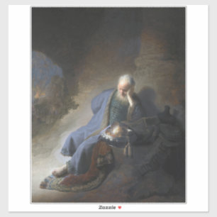 Jeremiah Lamentiing om Jerusalems fall, Rembrandt Klistermärken