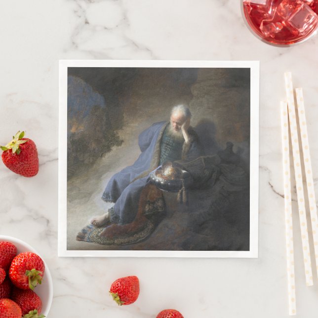 Jeremiah Lamentiing om Jerusalems fall, Rembrandt Pappersservett (Insitu)