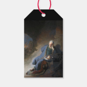 Jeremiah Lamentiing om Jerusalems fall, Rembrandt Presentetikett