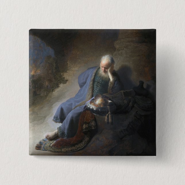 Jeremias klagande över Jerusalems fall, Rembrandt Knapp (Framsida)