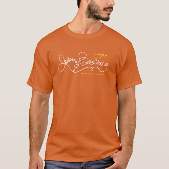 Jeremy Bearimy i vitt med notation vänner T Shirt (Framsida)