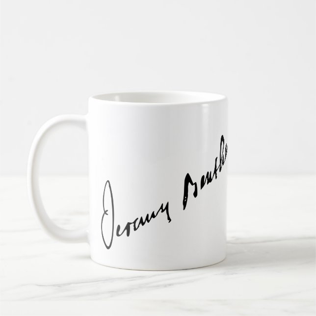 Jeremy Bentham signture Coffee Mugg (Vänster)