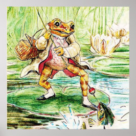 "Jeremy Fisher Catches a Fish" av Beatrix Potter Poster