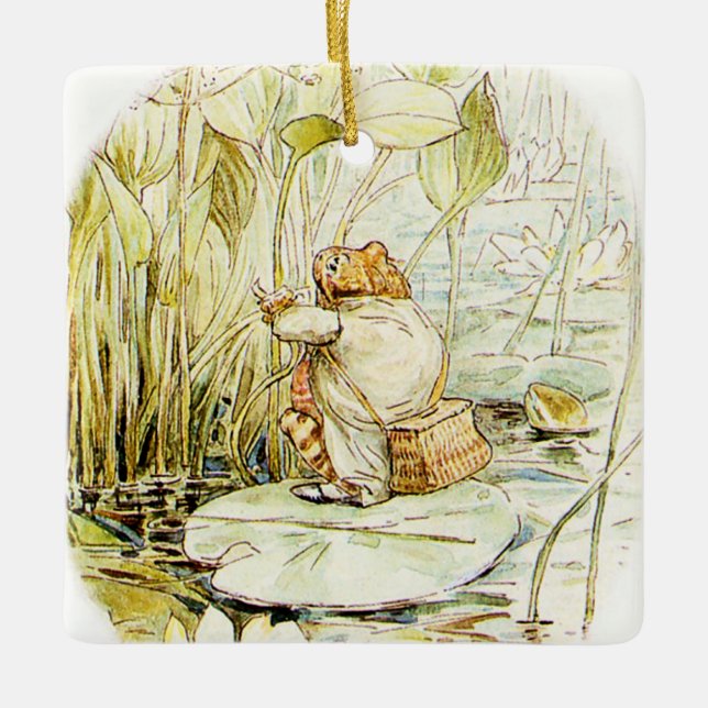 Jeremy Fisher on a Lily pad by Beatrix Potter Julgransprydnad Keramik (Framsida)