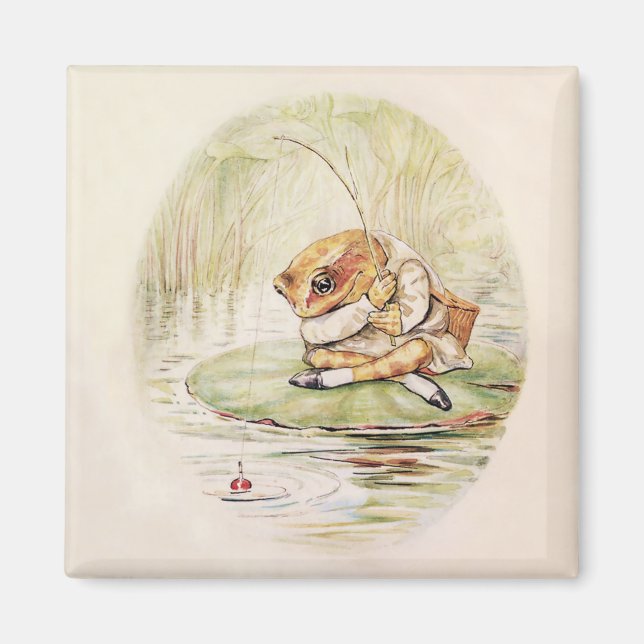 "Jeremy Fisher on a Lilypad" av Beatrix Potter Magnet (Framsidan)